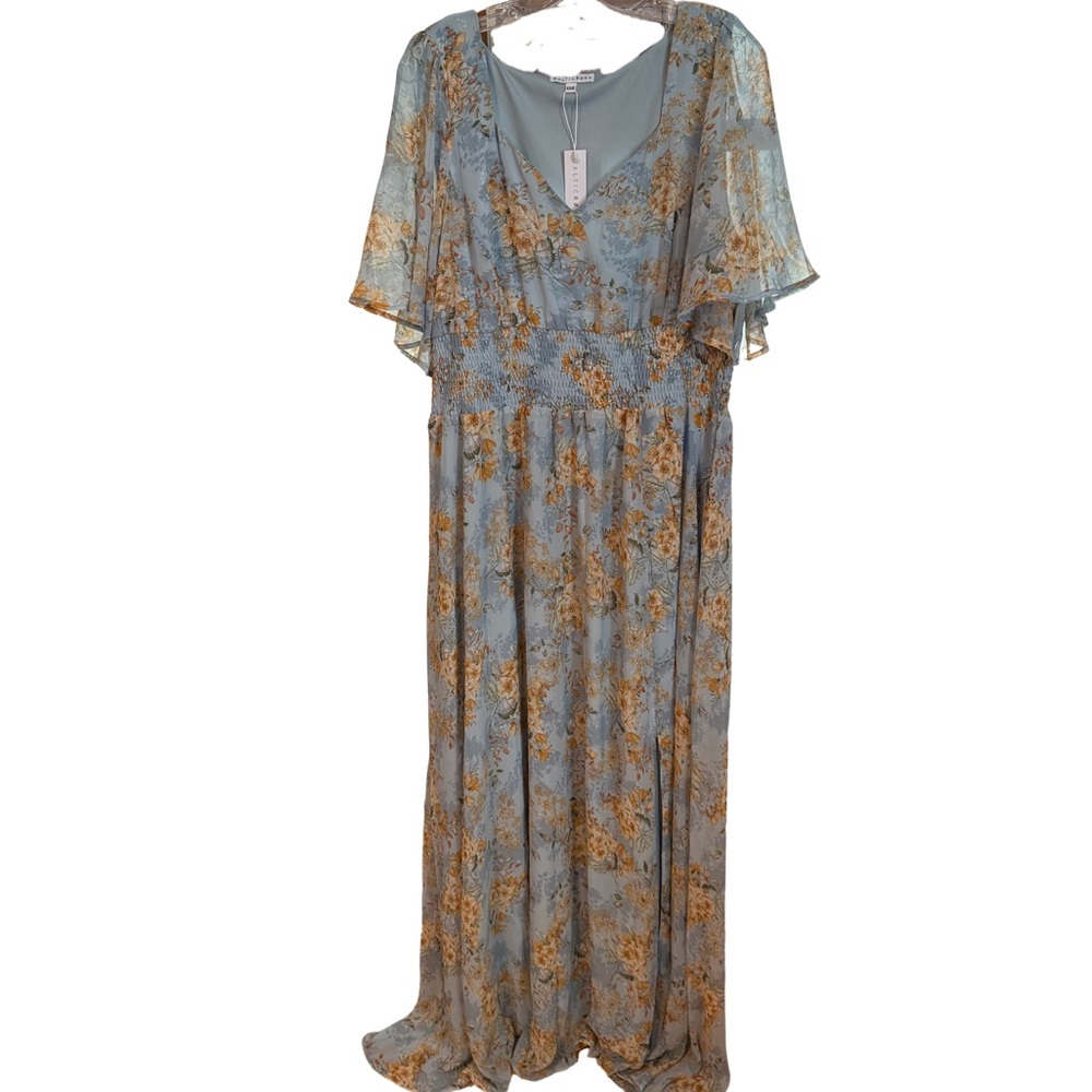 NWT 🌸 Baltic Born April Sweetheart Maxi Dress | Blue Blooms | XXXL
